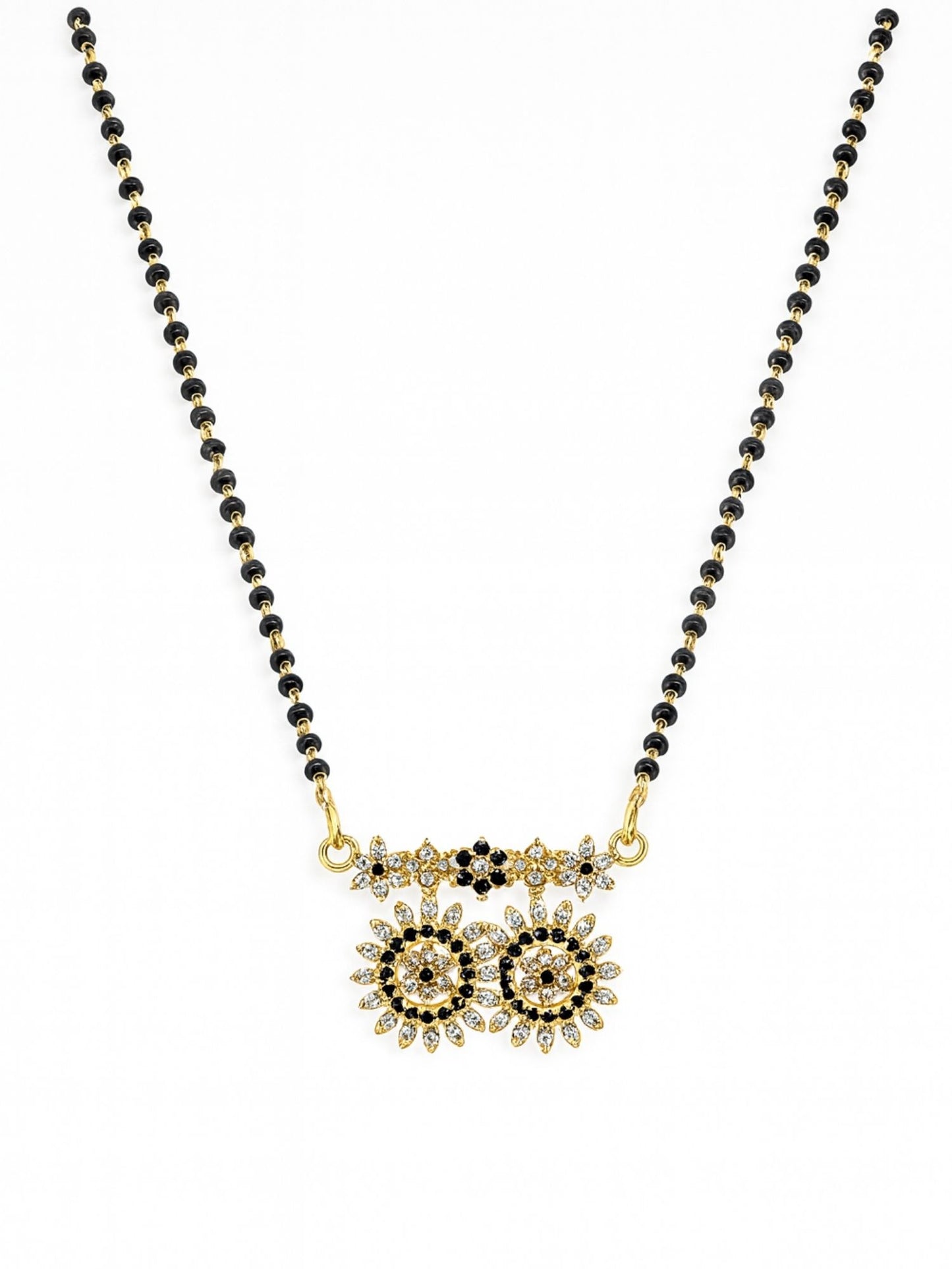 AD Flower Pendant Short Mangalsutra Design