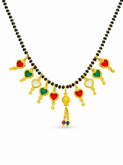 Multicolor Hearts Short Mangalsutra Design