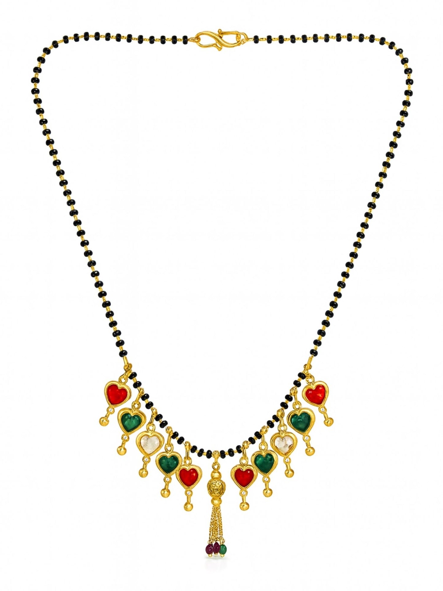 Multicolor Hearts Short Mangalsutra Design