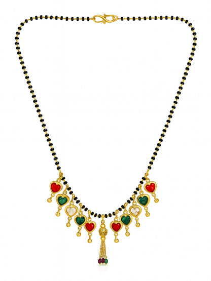 Multicolor Hearts Short Mangalsutra Design