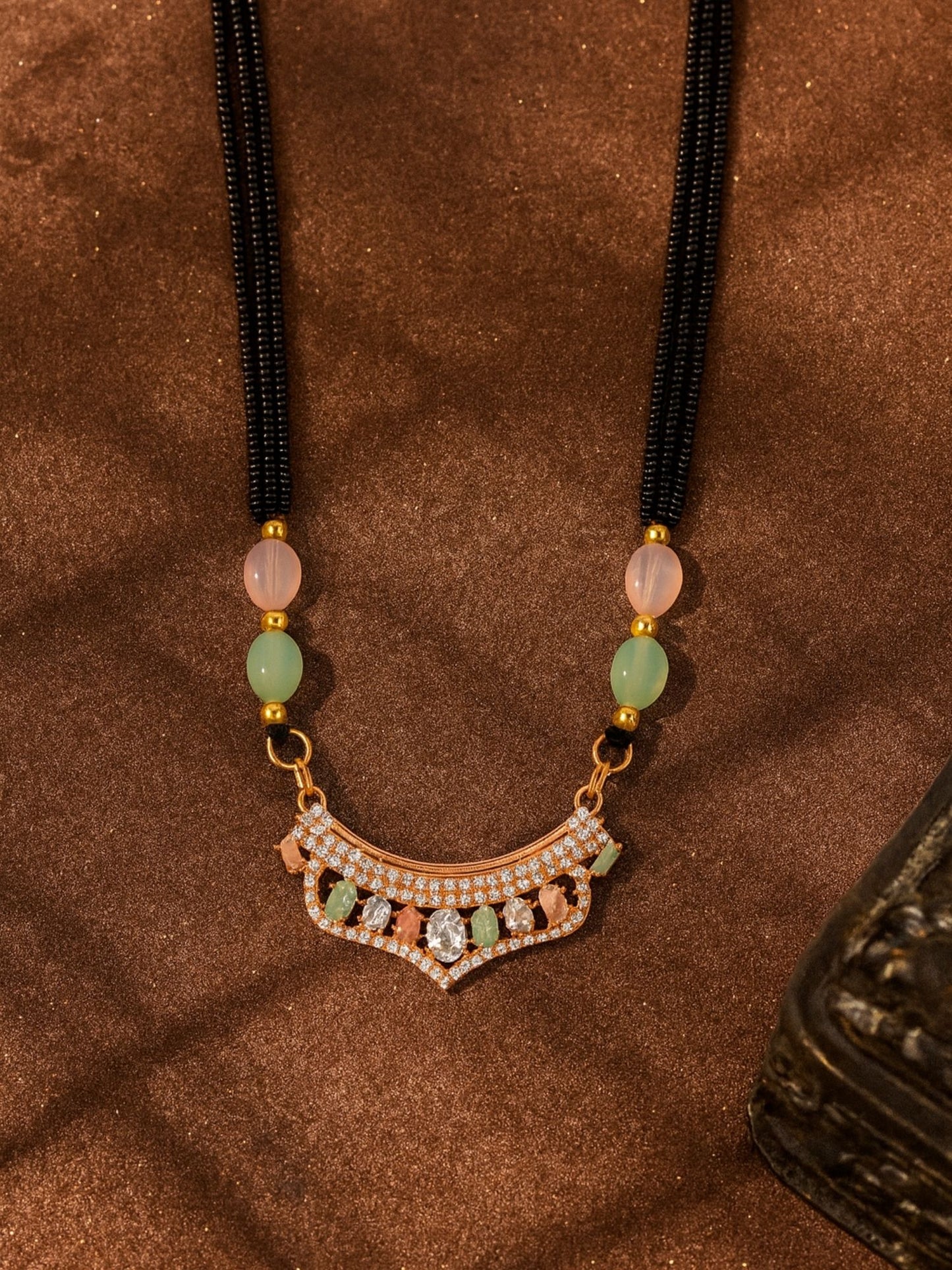 AD Modern Pendant Long Mangalsutra Design