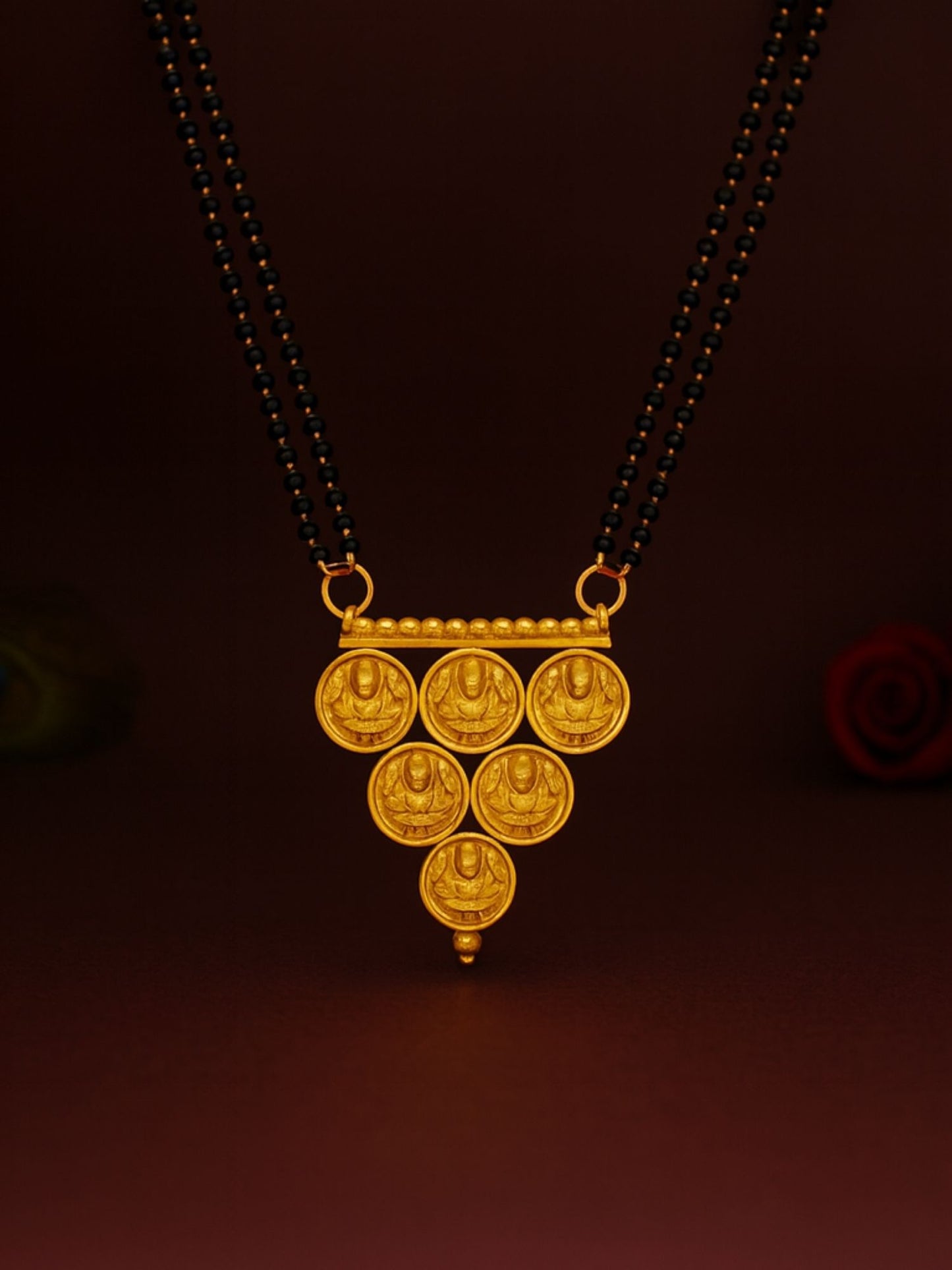 Laxmi Coin Pendant Long Mangalsutra Designs