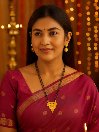 Laxmi Coin Pendant Long Mangalsutra Designs