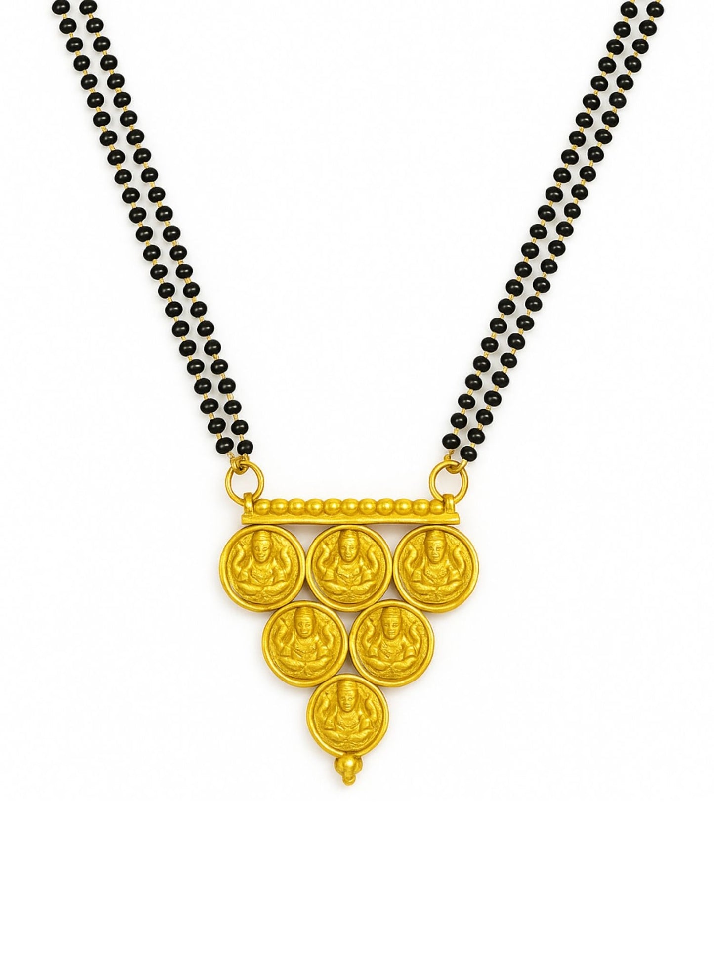 Laxmi Coin Pendant Long Mangalsutra Designs
