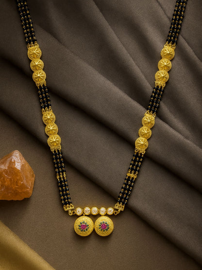AD Two Vati Pendant Long Mangalsutra Designs
