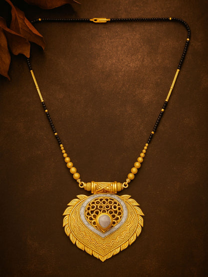 Leaf Shape Pendant Long Mangalsutra Designs