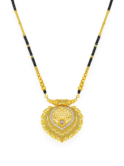 Leaf Shape Pendant Long Mangalsutra Designs