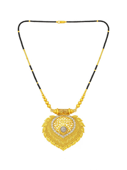 Leaf Shape Pendant Long Mangalsutra Designs