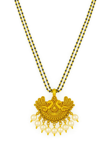 Peacock Pendant With Pearls Long Mangalsutra Designs