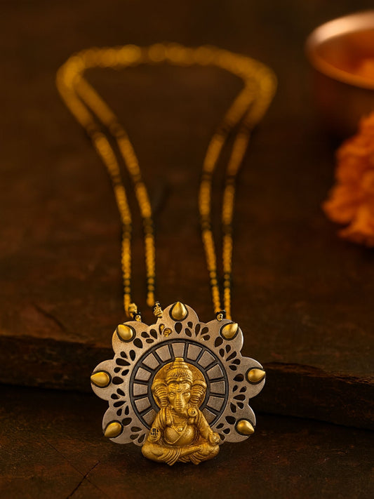 Lord Ganesha Pendant Long Mangalsutra Designs