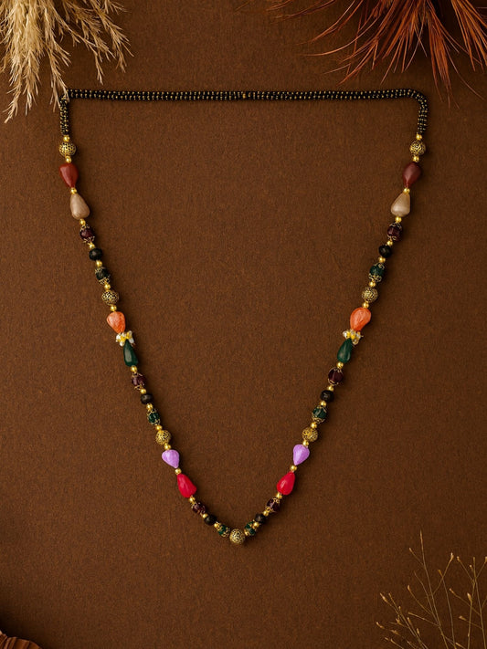 Multicolor Stone With Pearl Long Mangalsutra Designs