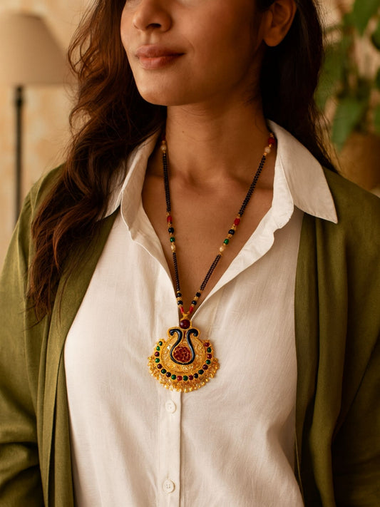 Peacock Pendant With Pearl/Multi Stone Mangalsutra Designs