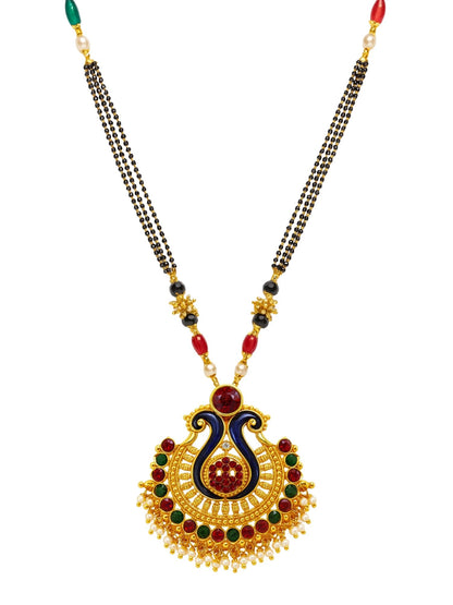 Peacock Pendant With Pearl/Multi Stone Mangalsutra Designs