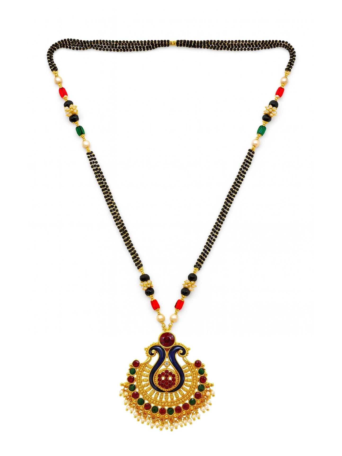 Peacock Pendant With Pearl/Multi Stone Mangalsutra Designs