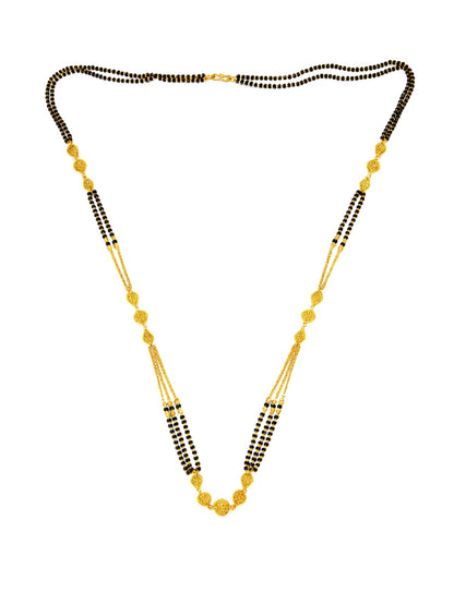 Triple Layer Long Gold Plated Mangalsutra for Women
