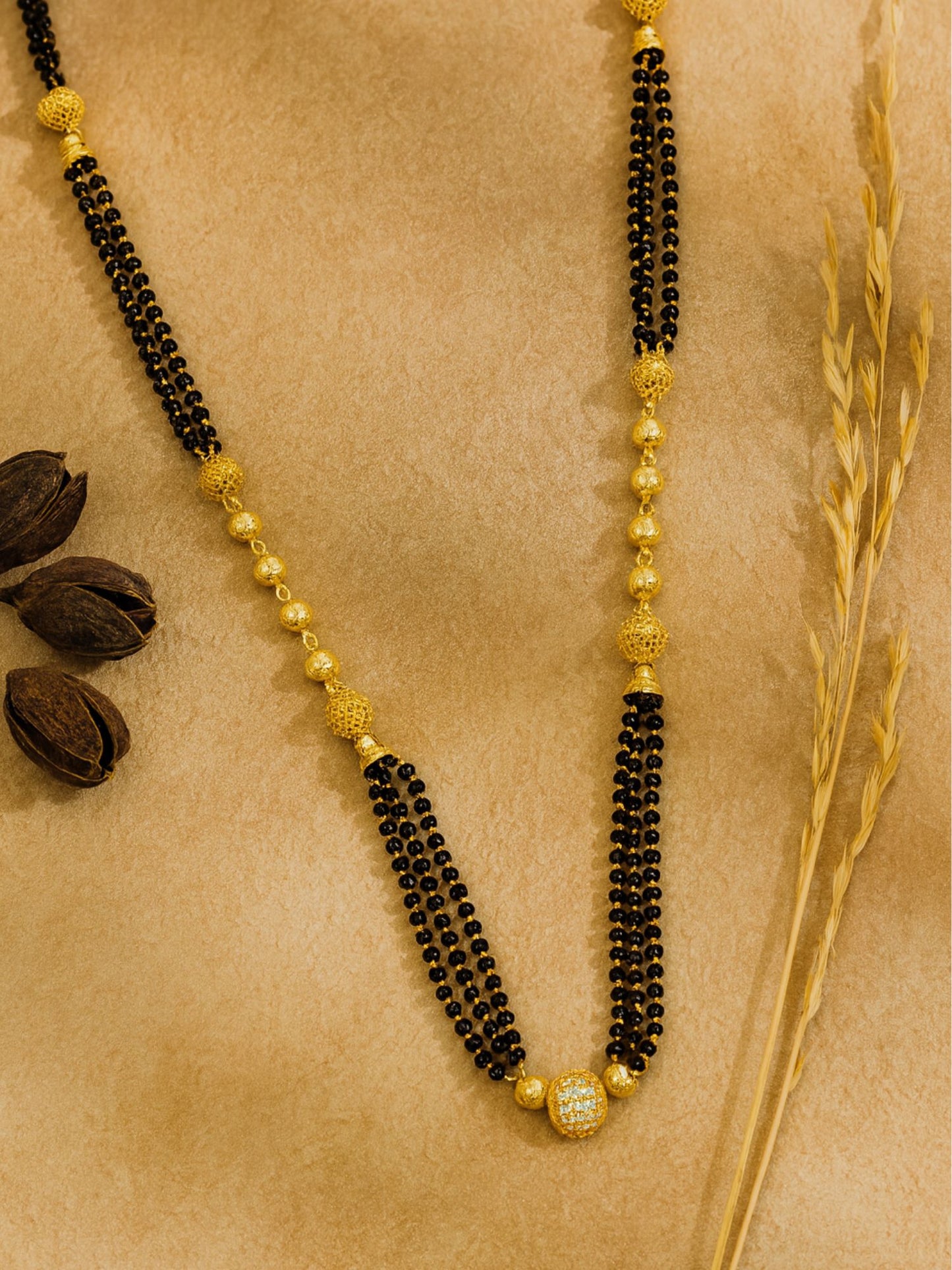 Gold Plated Long Double Line Mangalsutra for Women