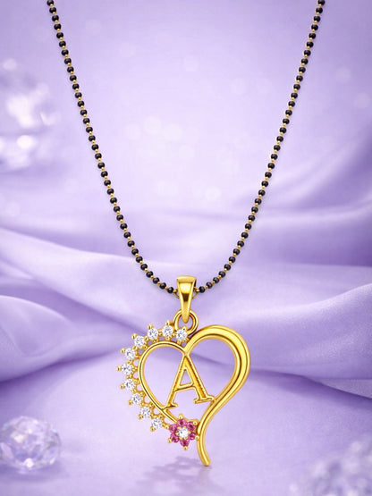A To Z Letter Heart Short Mangalsutra Designs for Women