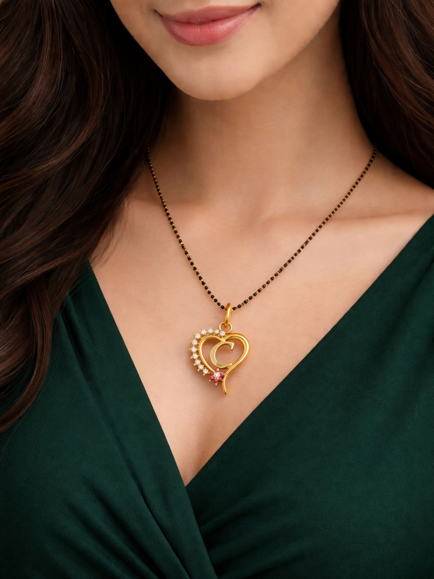 A To Z Letter Heart Short Mangalsutra Designs for Women