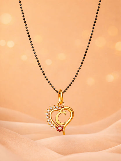 A To Z Letter Heart Short Mangalsutra Designs for Women
