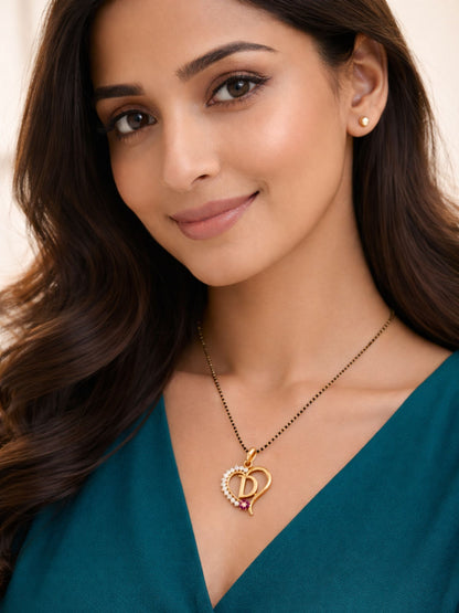 A To Z Letter Heart Short Mangalsutra Designs for Women