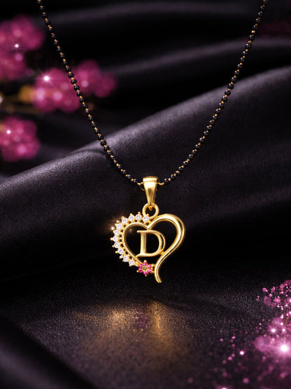 A To Z Letter Heart Short Mangalsutra Designs for Women