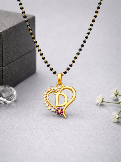 A To Z Letter Heart Short Mangalsutra Designs for Women