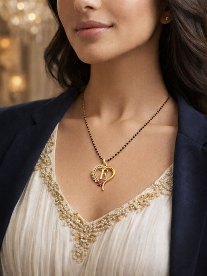 A To Z Letter Heart Short Mangalsutra Designs for Women