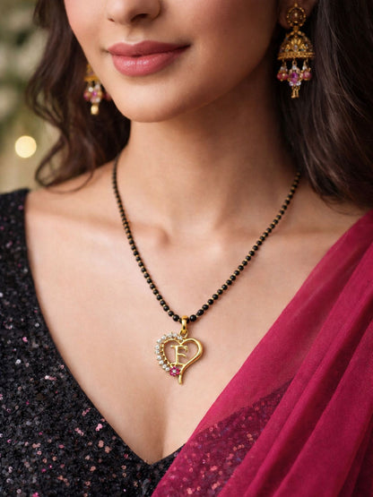 A To Z Letter Heart Short Mangalsutra Designs for Women