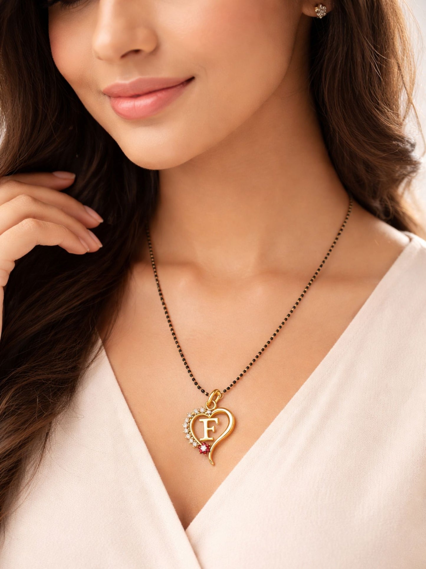 A To Z Letter Heart Short Mangalsutra Designs for Women