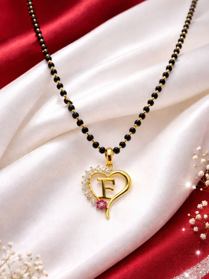 A To Z Letter Heart Short Mangalsutra Designs for Women