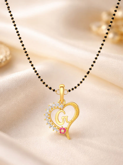 A To Z Letter Heart Short Mangalsutra Designs for Women