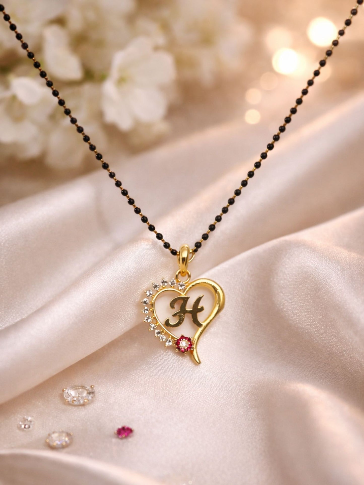 A To Z Letter Heart Short Mangalsutra Designs for Women