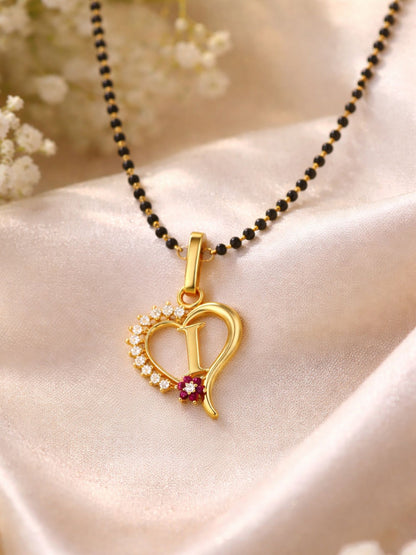 A To Z Letter Heart Short Mangalsutra Designs for Women