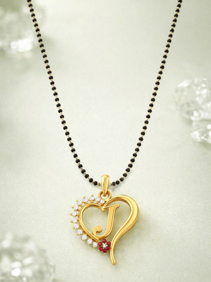 A To Z Letter Heart Short Mangalsutra Designs for Women
