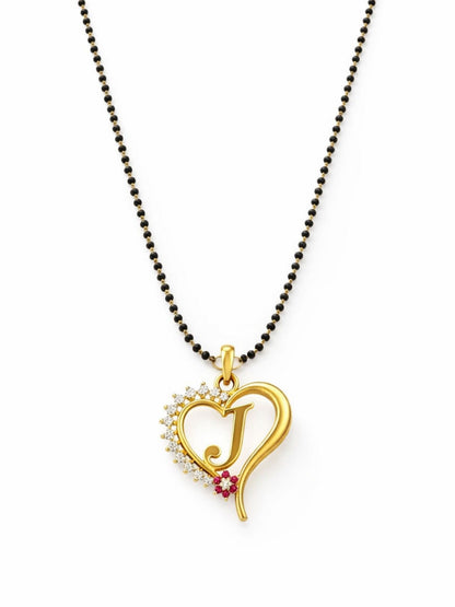 A To Z Letter Heart Short Mangalsutra Designs for Women