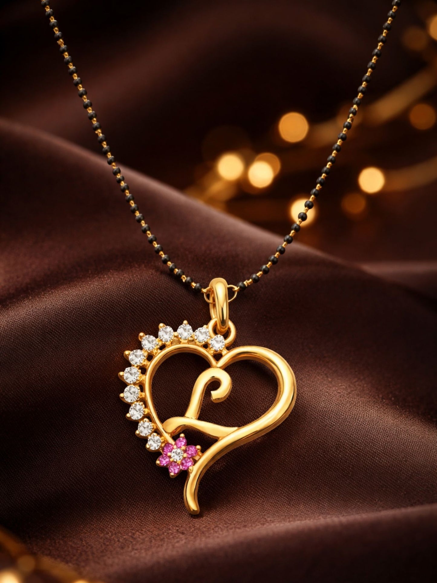 A To Z Letter Heart Short Mangalsutra Designs for Women