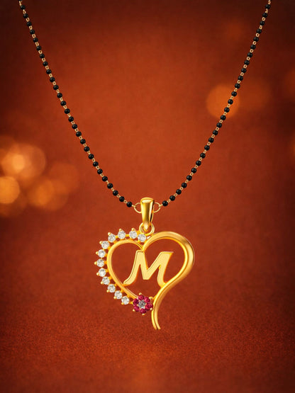 A To Z Letter Heart Short Mangalsutra Designs for Women