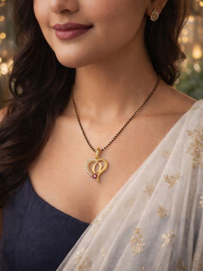 A To Z Letter Heart Short Mangalsutra Designs for Women