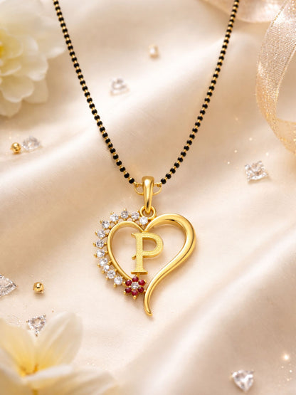 A To Z Letter Heart Short Mangalsutra Designs for Women