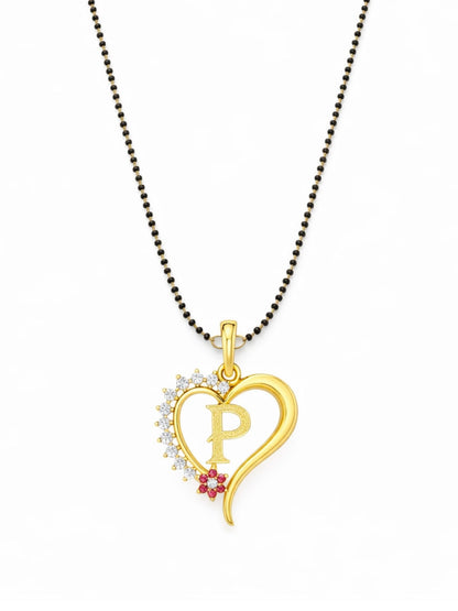 A To Z Letter Heart Short Mangalsutra Designs for Women