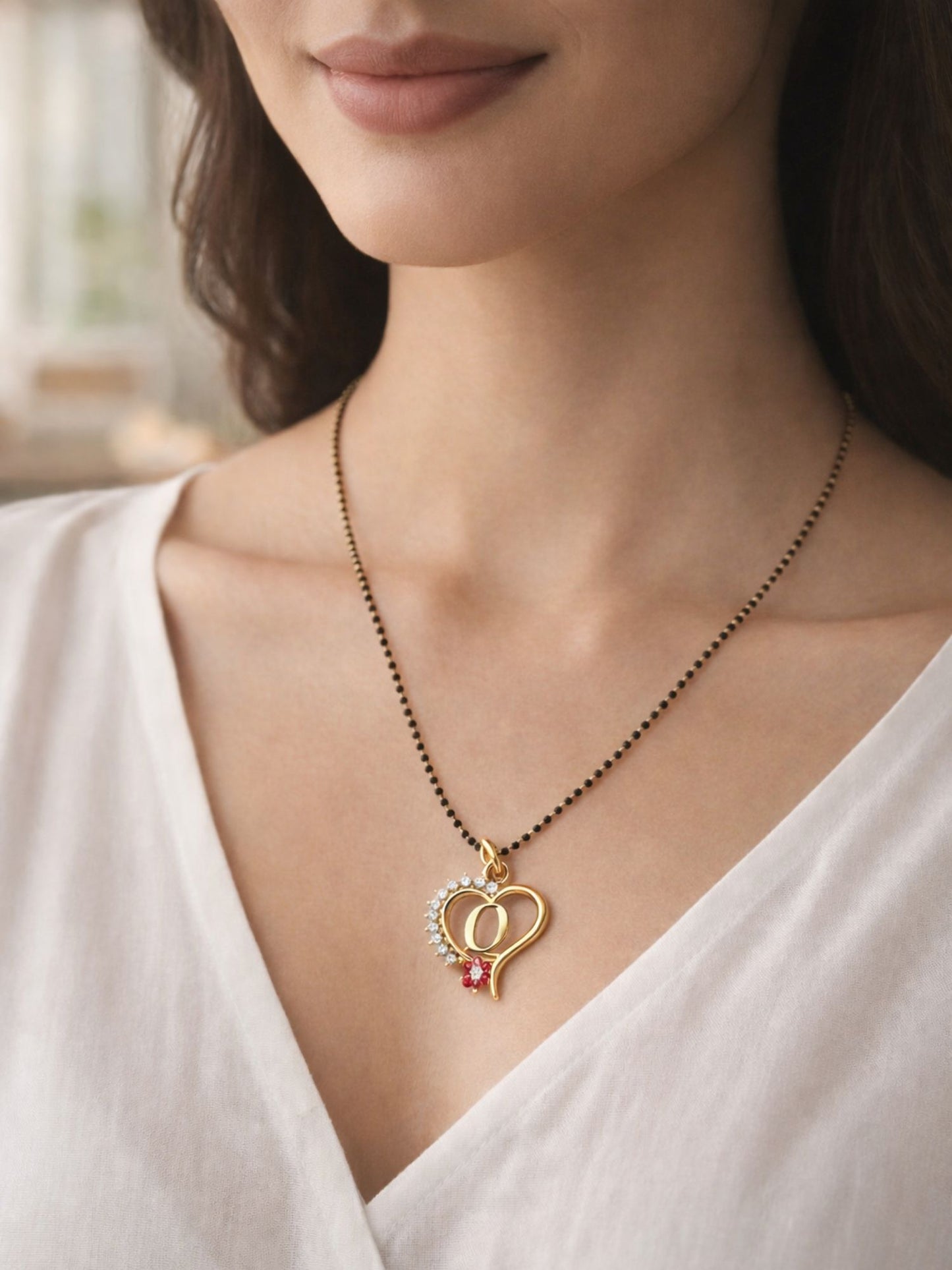 A To Z Letter Heart Short Mangalsutra Designs for Women