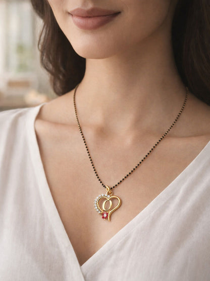 A To Z Letter Heart Short Mangalsutra Designs for Women