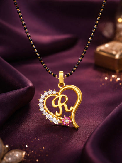 A To Z Letter Heart Short Mangalsutra Designs for Women