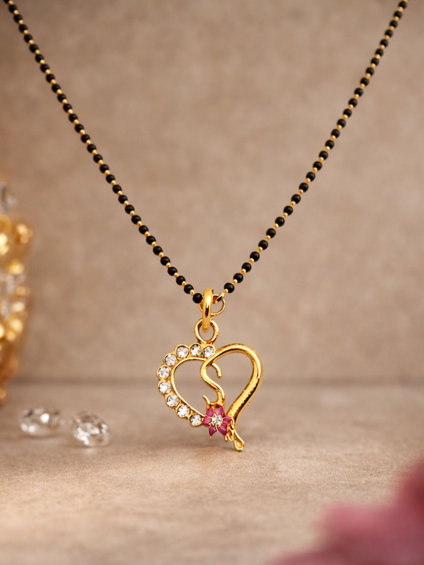 A To Z Letter Heart Short Mangalsutra Designs for Women