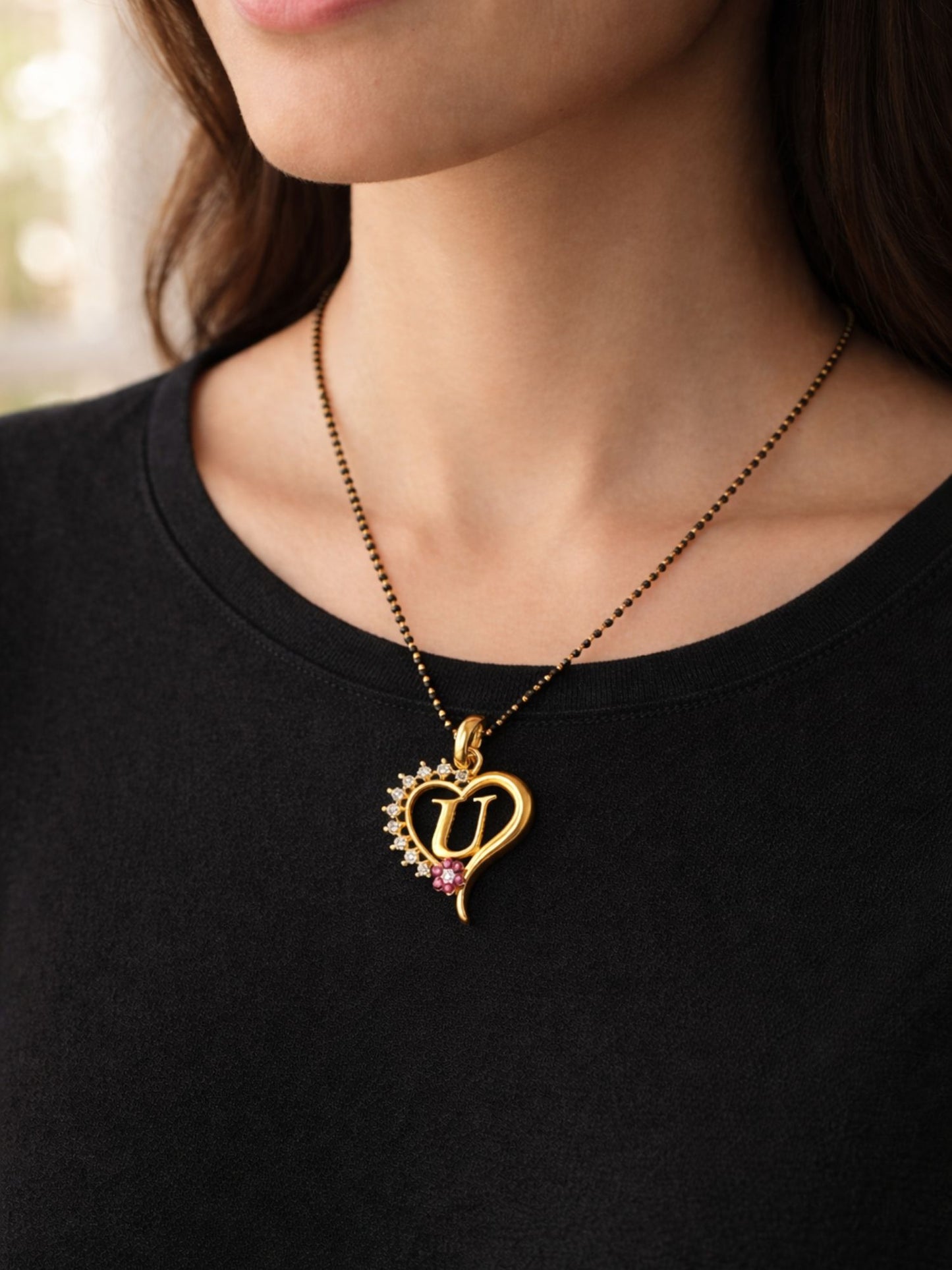 A To Z Letter Heart Short Mangalsutra Designs for Women