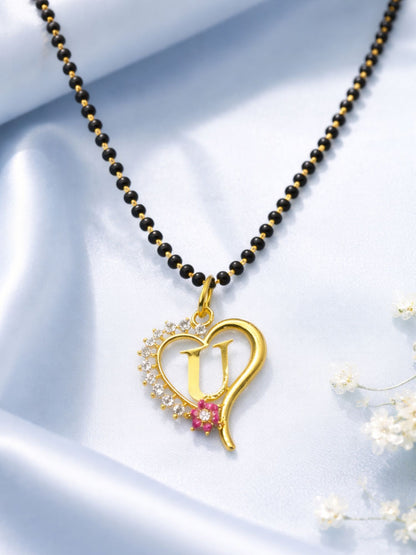 A To Z Letter Heart Short Mangalsutra Designs for Women