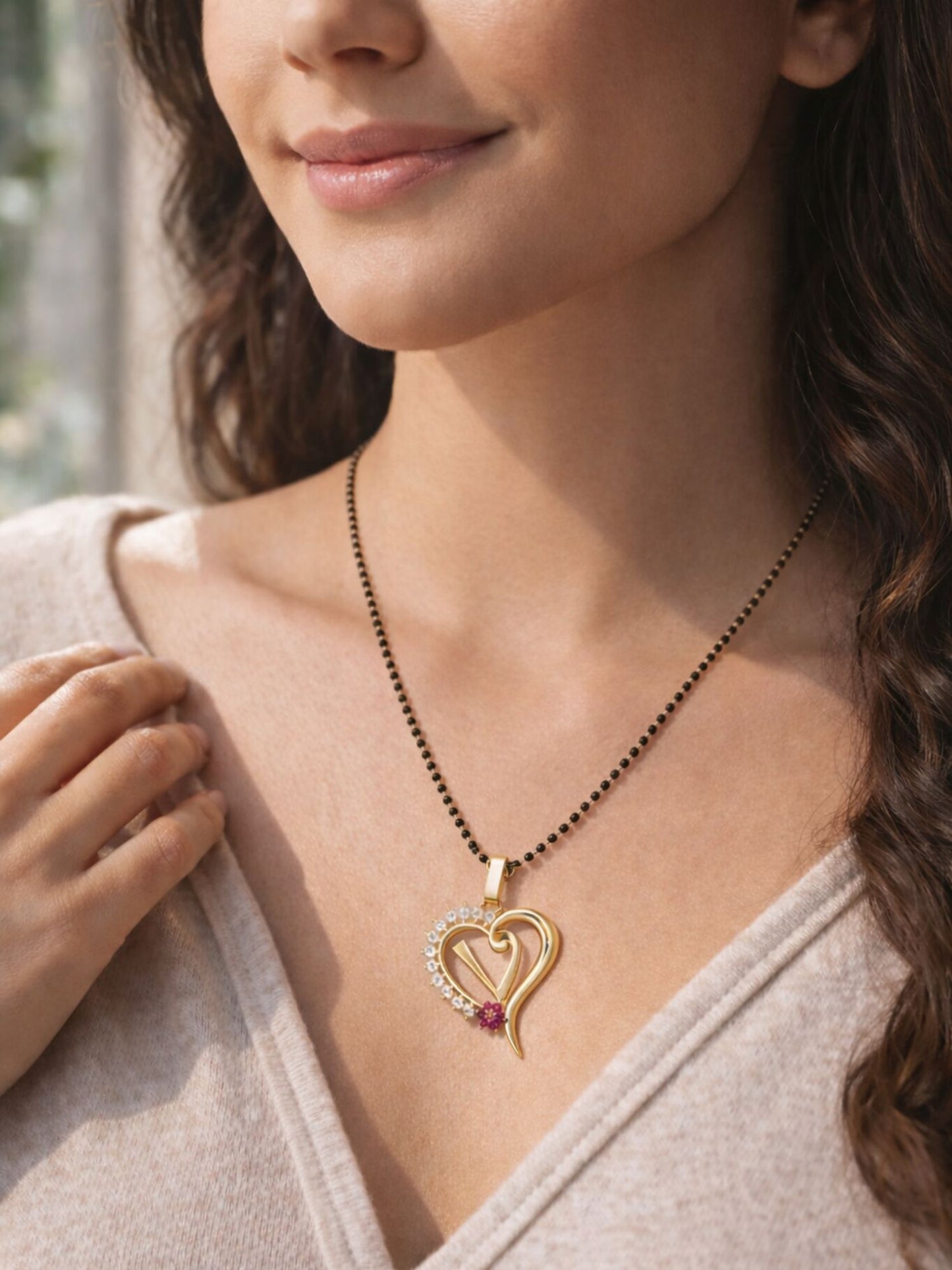 A To Z Letter Heart Short Mangalsutra Designs for Women