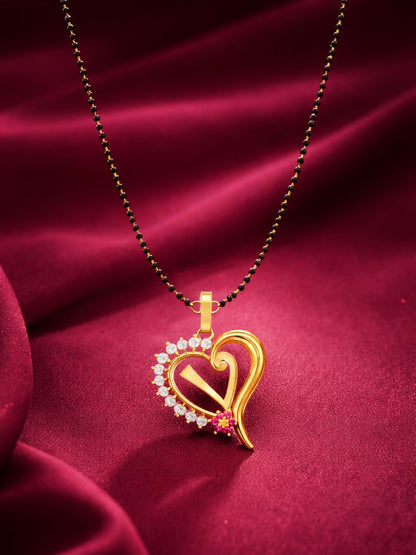 A To Z Letter Heart Short Mangalsutra Designs for Women