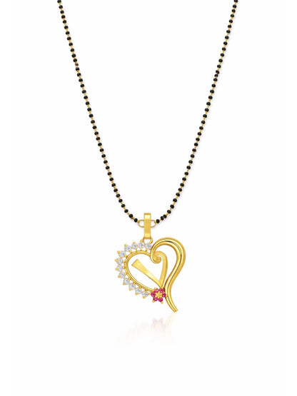 A To Z Letter Heart Short Mangalsutra Designs for Women