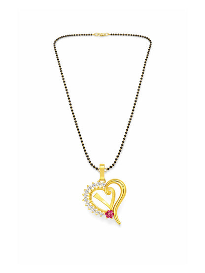A To Z Letter Heart Short Mangalsutra Designs for Women